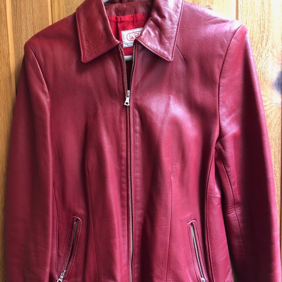 La Pelle Red Leather jacket - Picture 1 of 3